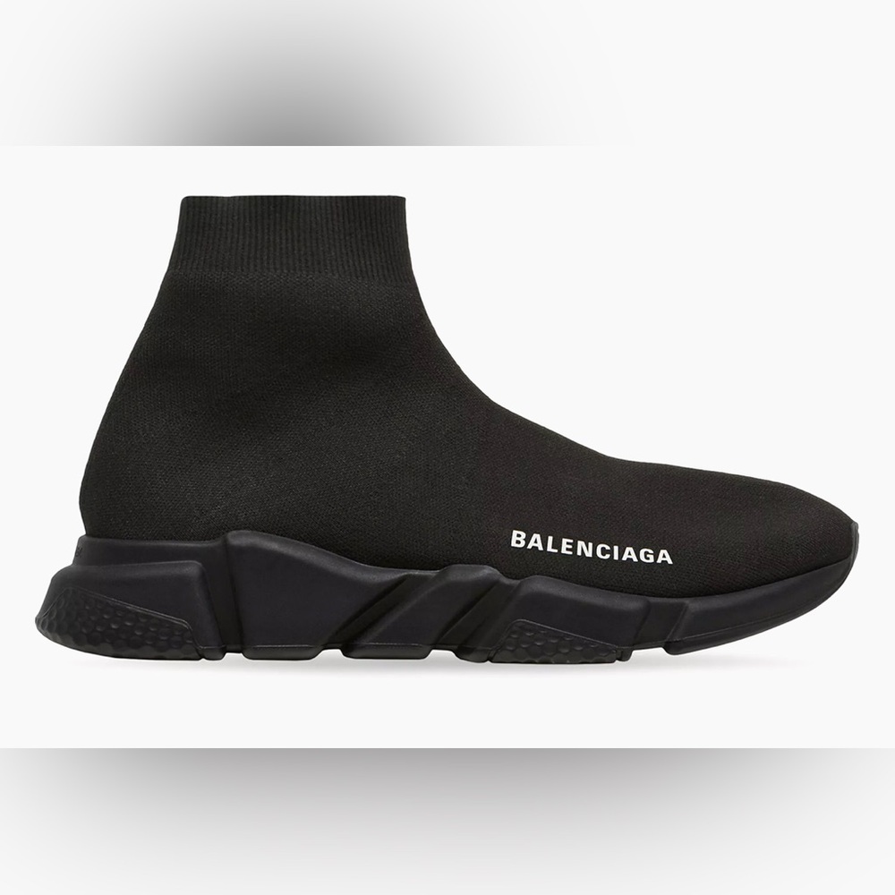 BALENCIAGA Speed Knit Sock Trainer Sneakers in Black Size 11 New - Picture 1 of 16